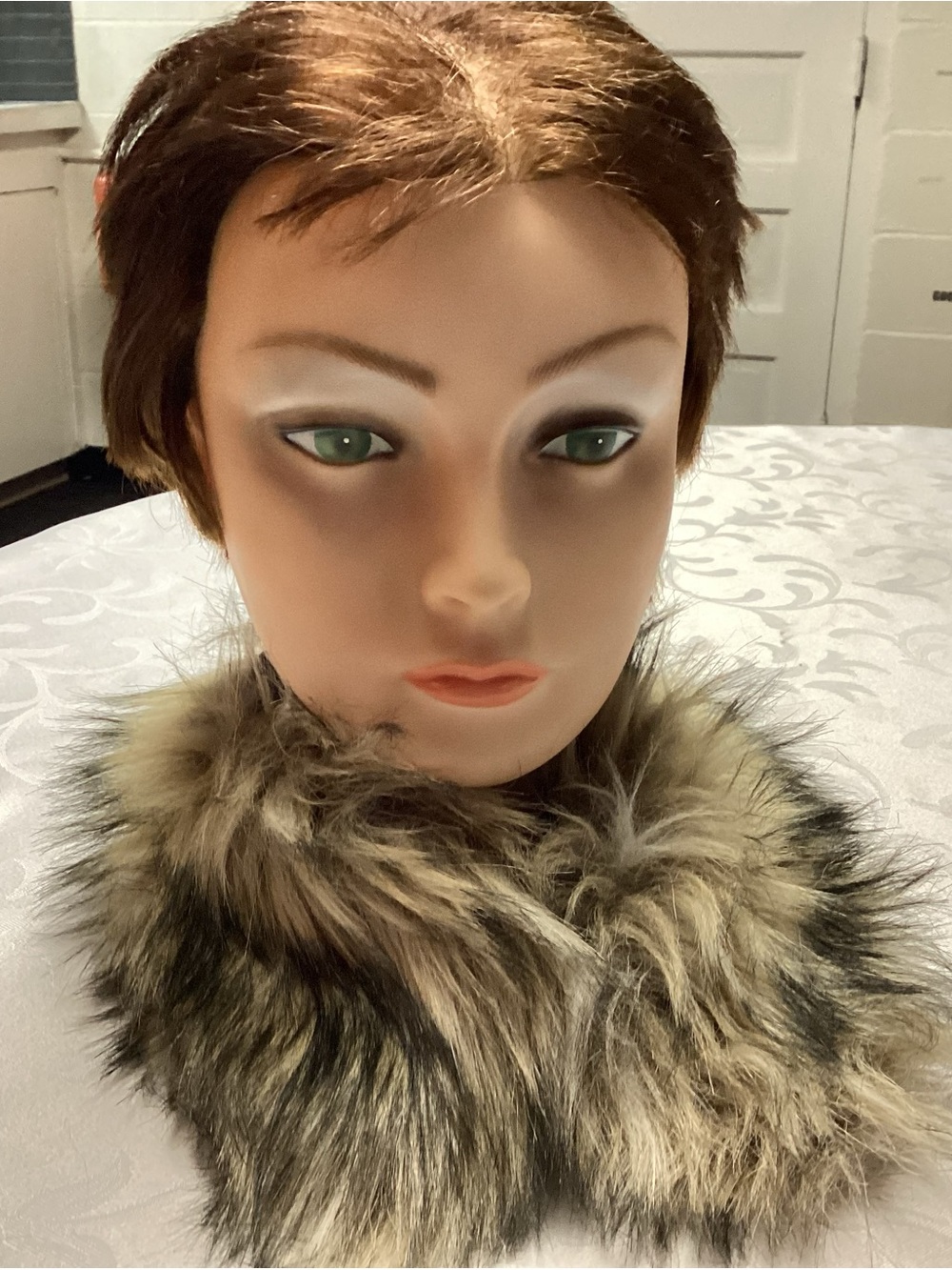 Fur Collar in Natural Brown and Black - Women's Accessory
